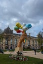 Bouquet of Tulips by Jeff Koons outside Petit Palais, the art museum in Paris, France Royalty Free Stock Photo