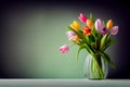 bouquet of tulips in a vase Backgroound Royalty Free Stock Photo