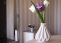 Bouquet of tulips in a vase design composition elegance room arrangement