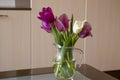 Bouquet of tulips in a vase design decoration composition elegance room arrangement