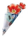 Bouquet in twenty euro