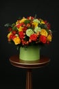 Bouquet of various colors on table