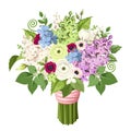 Bouquet of various flowers. Vector eps-10.