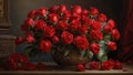 bouquet of vibrant red roses