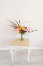 Bouquet on vintage chair