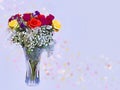 Bouquet of Vivd Colors of Roses on background Royalty Free Stock Photo