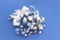 Bouquet of white-blue gypsophila flowers.