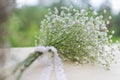 Bouquet of white gypsophila flowers