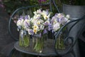 bouquet of white narcissus in vase Royalty Free Stock Photo