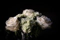 The bouquet with white roses and carnations Royalty Free Stock Photo