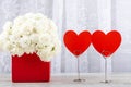 Valentine`s day, wedding, declaration of love. Space for text, front view, copy space. Royalty Free Stock Photo