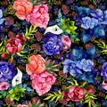 Bouquet wildflower flower pattern in a watercolor style.
