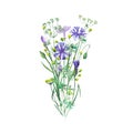 Bouquet of wildflowers and cornflowers