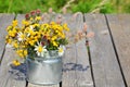 Bouquet of Wildflowers in a Metal Can