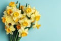 Bouquet yellow daffodils narcissus. Generate Ai