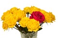 Bouquet of yellow roses in a vase isolated Royalty Free Stock Photo