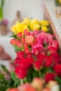 Bouquets of colorful roses