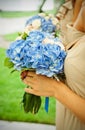 Bouquets with dark blue violets Royalty Free Stock Photo