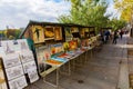 Bouquinistes at the banks of the Seine in Paris, France