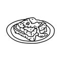 Bourbon Bread Pudding Icon. Doodle Hand Drawn or Outline Icon Style Royalty Free Stock Photo