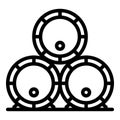 Bourbon deposit barrels icon, outline style