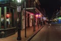 Bourbon Street French Quarter New Orleans at night Royalty Free Stock Photo