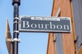 Bourbon Street sign in the French Quarter of New Orleans Royalty Free Stock Photo