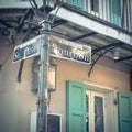 Bourbon street sign in New Orleans, Louisiana, USA Royalty Free Stock Photo