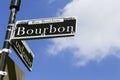 Bourbon Street Sign in New Orleans Royalty Free Stock Photo