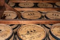 Bourbon Whiskey Being Stored Oak Barrels Royalty Free Stock Photo