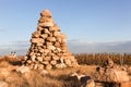 The Bourdon tower in the autumn season in Beaujolais