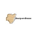 Bourg en Bresse City map. vector map of France Country colorful design, illustration design template on white background