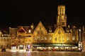 Bourg square at night, Bruges. Belgium