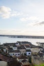 Bourg sur Gironde aerial top view of riverside village in France southwest