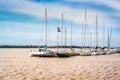 Bourg sur Gironde, France - October 24, 2013. Marina in french village