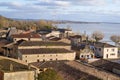 Bourg sur Gironde top aerial building view village in Gironde Aquitaine