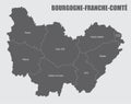 Bourgogne-Franche-Comte administrative map