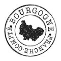 Bourgogne-Franche-ComtÃÂ©, France Stamp Postal. A Map Silhouette Seal. Passport Round Design. Vector Icon Design Retro Travel.