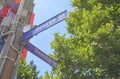 Bourke Swanston street sign Melbourne Australia Royalty Free Stock Photo