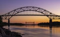 Tidal Change under the Borne Bridge at the Cape Cod Canal Royalty Free Stock Photo