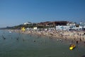 Bournemouth Beach on the hottest day in April Royalty Free Stock Photo