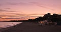 Bournemouth beach sunset. Royalty Free Stock Photo