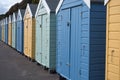 Colourful beach huts located on the promenade on the Bournemouth UK sea front. Royalty Free Stock Photo