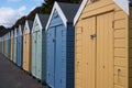 Colourful beach huts located on the promenade on the Bournemouth UK sea front. Royalty Free Stock Photo