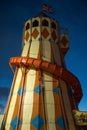 Bournemouth UK. Helter Skelter at Bournemouth Vintage Funfair in Pier Approach. Photographed in low light early in the morning. Royalty Free Stock Photo