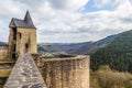 Bourscheid Castle in sunny spring day, Luxembourg