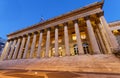 The Bourse of Paris- Brongniart palace at night,Paris, France. Royalty Free Stock Photo