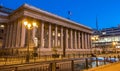 The Bourse of Paris-Brongniart palace at night, France. Royalty Free Stock Photo