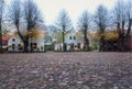 The central square in Bourtange, a Dutch fortified village in th Royalty Free Stock Photo