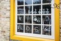 Decorated window of a store in Bourtange, a Dutch fortified village in the province of Groningen